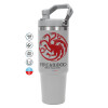 ΓΚΡΙ χρώματος Θερμός Ανοξείδωτο 890ml (30oz) με χερούλι
