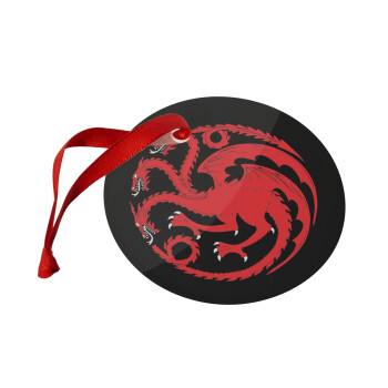 GOT House Targaryen, Fire Blood, Χριστουγεννιάτικο στολίδι γυάλινο 9cm