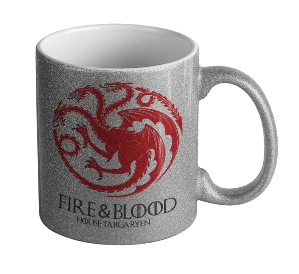 GOT House Targaryen — Glitter Ασημένια
