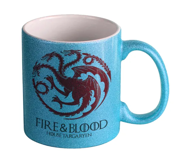 GOT House Targaryen — Κούπα Σιέλ Glitter που γυαλίζει, κεραμική, 330ml