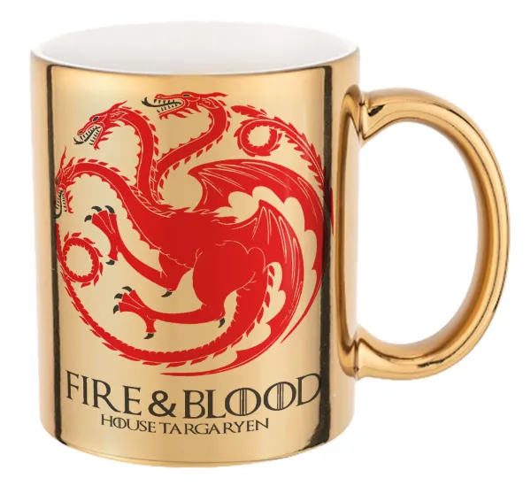 GOT House Targaryen — Κούπα κεραμική, χρυσή καθρέπτης, 330ml
