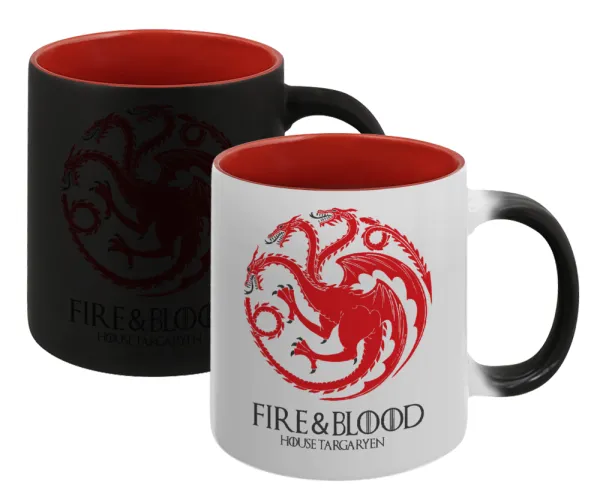 GOT House Targaryen — Κούπα Μαγική εσωτερικό κόκκινο, κεραμική, 330ml που αλλάζει χρώμα με το ζεστό ρόφημα