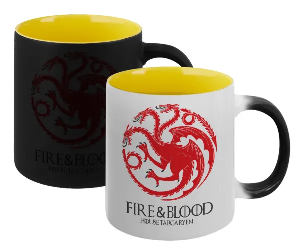 GOT House Targaryen — Magic mug with yellow interior, ceramic, 330ml, changes colour with hot drinks