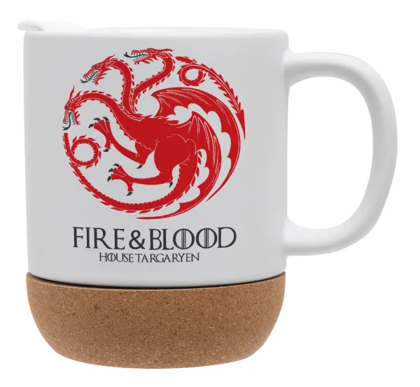 GOT House Targaryen — Κούπα, κεραμική με βάση φελού και καπάκι (ΜΑΤ), 330ml