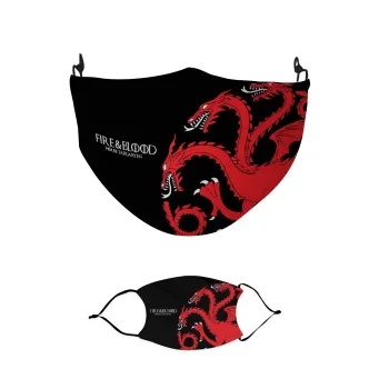 GOT House Targaryen, Fire Blood, Μάσκα υφασμάτινη παιδική πολλαπλών στρώσεων με υποδοχή φίλτρου