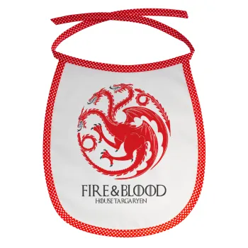 GOT House Targaryen, Fire Blood, Σαλιάρα μωρού αλέκιαστη με κορδόνι Κόκκινη