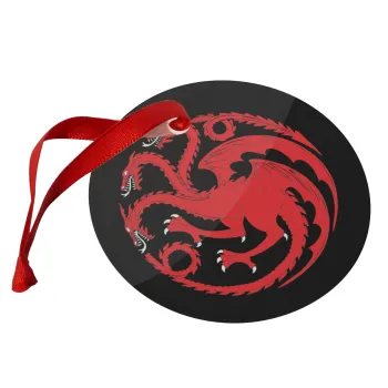 GOT House Targaryen, Fire Blood, Στολίδι Χριστουγεννιάτικο στολίδι γυάλινο 9cm
