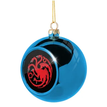 GOT House Targaryen, Fire Blood, Στολίδι Χριστουγεννιάτικη μπάλα δένδρου Μπλε 8cm