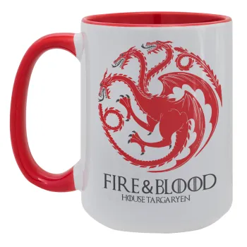 GOT House Targaryen, Fire Blood, Κούπα Mega 15oz, κεραμική Κόκκινη, 450ml