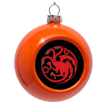 GOT House Targaryen, Fire Blood, Στολίδι Χριστουγεννιάτικη μπάλα δένδρου Πορτοκαλί 8cm
