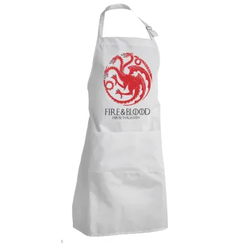 GOT House Targaryen, Fire Blood, Adult Chef Apron (with sliders and 2 pockets)