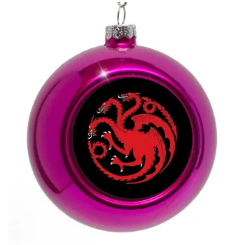 GOT House Targaryen, Fire Blood, Στολίδι Χριστουγεννιάτικη μπάλα δένδρου Μωβ 8cm