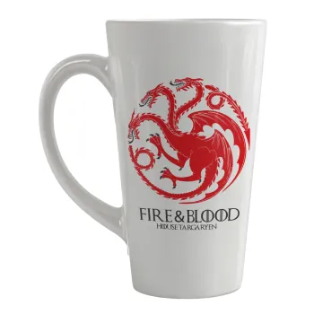 GOT House Targaryen, Fire Blood, Κούπα κωνική Latte Μεγάλη, κεραμική, 450ml