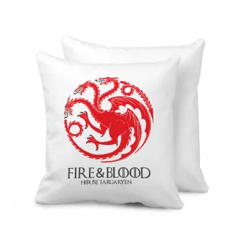 GOT House Targaryen, Fire Blood, Μαξιλάρι καναπέ 40x40cm περιέχεται το  γέμισμα