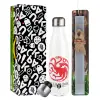 Easter candle, metallic white thermos bottle (500ml) & aromatic flat candle (30cm) (GRAY)