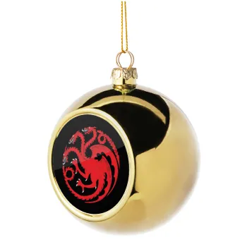 GOT House Targaryen, Fire Blood, Στολίδι Χριστουγεννιάτικη μπάλα δένδρου Χρυσή 8cm
