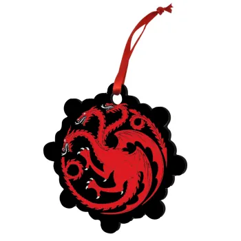 GOT House Targaryen, Fire Blood, Στολίδι Χριστουγεννιάτικο στολίδι snowflake ξύλινο 7.5cm