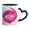 Mug heart black handle, ceramic, 330ml