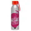 Aluminum Sports Bottle 650ml – Silver with Red Cap and Silicone Strap