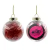 Transparent Christmas tree ball ornament with red filling 8cm