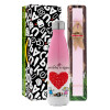 Easter Set, Metallic pink/white (Stainless steel) thermos, double-walled, 500ml & aromatic flat Easter candle (30cm) (PINK)