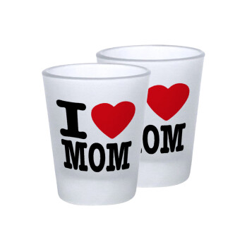 I LOVE MOM, Σφηνοπότηρα γυάλινα 45ml του πάγου (2 τεμάχια)