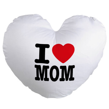 I LOVE MOM, Μαξιλάρι καναπέ καρδιά 40x40cm περιέχεται το  γέμισμα
