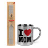 Easter Set, metallic thermal cup (300ml) & Easter aromatic flat candle (30cm) (GRAY)
