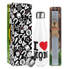 Easter candle, metallic white thermos bottle (500ml) & aromatic flat candle (30cm) (GRAY)