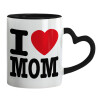 Mug heart black handle, ceramic, 330ml