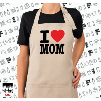 I LOVE MOM, Ποδιά μακριά Σεφ ολόσωμη με τσέπες SAND (ΕΝΗΛΙΚΩΝ)