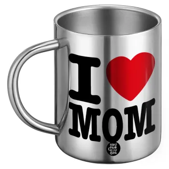 I LOVE MOM, Ανοξείδωτη Μεταλλική Κούπα 450ml - Διπλού Τοιχώματος