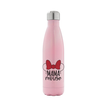 MAMA mouse, Metal mug thermos Pink Iridiscent (Stainless steel), double wall, 500ml