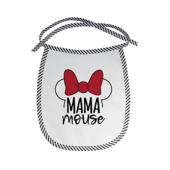 MAMA mouse, Σαλιάρα μωρού αλέκιαστη με κορδόνι Μαύρη