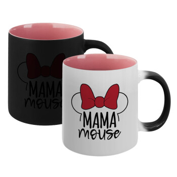 MAMA mouse, Κούπα Μαγική εσωτερικό ΡΟΖ, κεραμική 330ml που αλλάζει χρώμα με το ζεστό ρόφημα