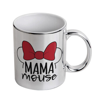 MAMA mouse, Κούπα κεραμική, ασημένια καθρέπτης, 330ml