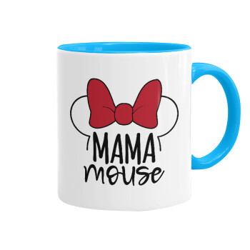 MAMA mouse, Mug colored light blue, ceramic, 330ml
