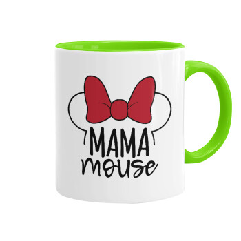 MAMA mouse, Mug colored light green, ceramic, 330ml