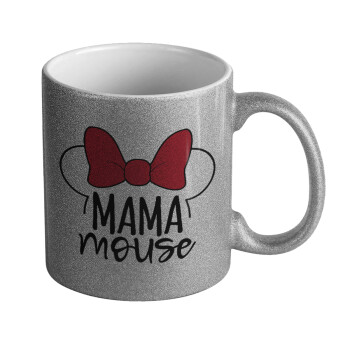 MAMA mouse, Κούπα Ασημένια Glitter που γυαλίζει, κεραμική, 330ml