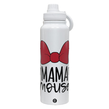 MAMA mouse, Θερμός 1L Ανοξείδωτο με Βάση Κινητού & Διπλά Τοιχώματα