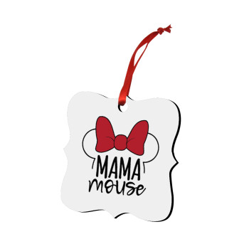 MAMA mouse, Christmas ornament polygon wooden 7.5cm