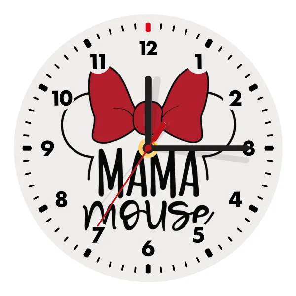 MAMA mouse — Ρολόι τοίχου ξύλινο (20cm)