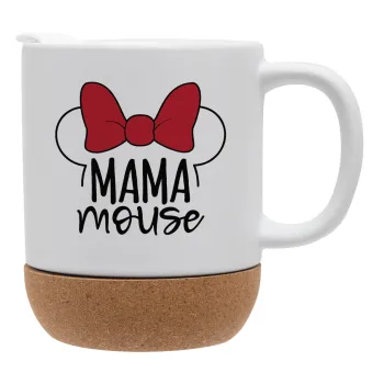 MAMA mouse, Κούπα, κεραμική με βάση φελού και καπάκι (ΜΑΤ), 330ml