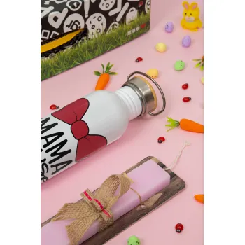 MAMA mouse, Πασχαλινή Λαμπάδα με παγούρι μεταλλικό (620ml, stainless steel) & κερί αρωματικό πλακέ (30cm) (ΡΟΖ)