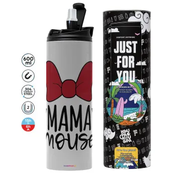MAMA mouse, Tumbler ποτήρι θερμό ΓΚΡΙ από ανοξείδωτο ατσάλι 600ml