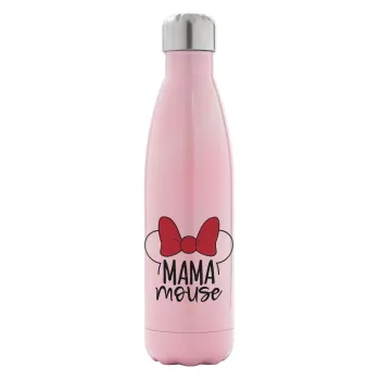 MAMA mouse, Metal mug thermos Pink Iridiscent (Stainless steel), double wall, 500ml