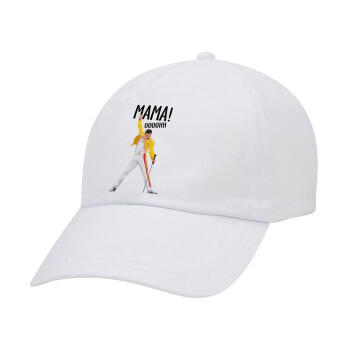 mama ooohh!, Καπέλο ενηλίκων Jockey Λευκό (snapback, 5-φύλλο, unisex)