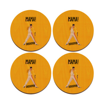 mama ooohh!, ΣΕΤ x4 Σουβέρ ξύλινα στρογγυλά plywood (9cm)