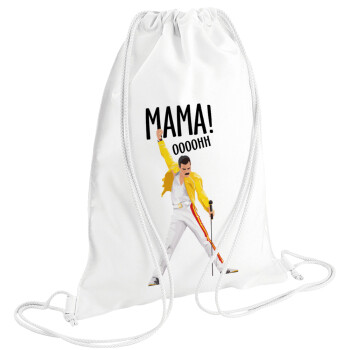 mama ooohh!, Τσάντα πλάτης πουγκί GYMBAG λευκή (28x40cm)