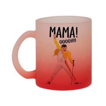 mama ooohh!, Κούπα γυάλινη δίχρωμη με βάση το κόκκινο ματ, 330ml